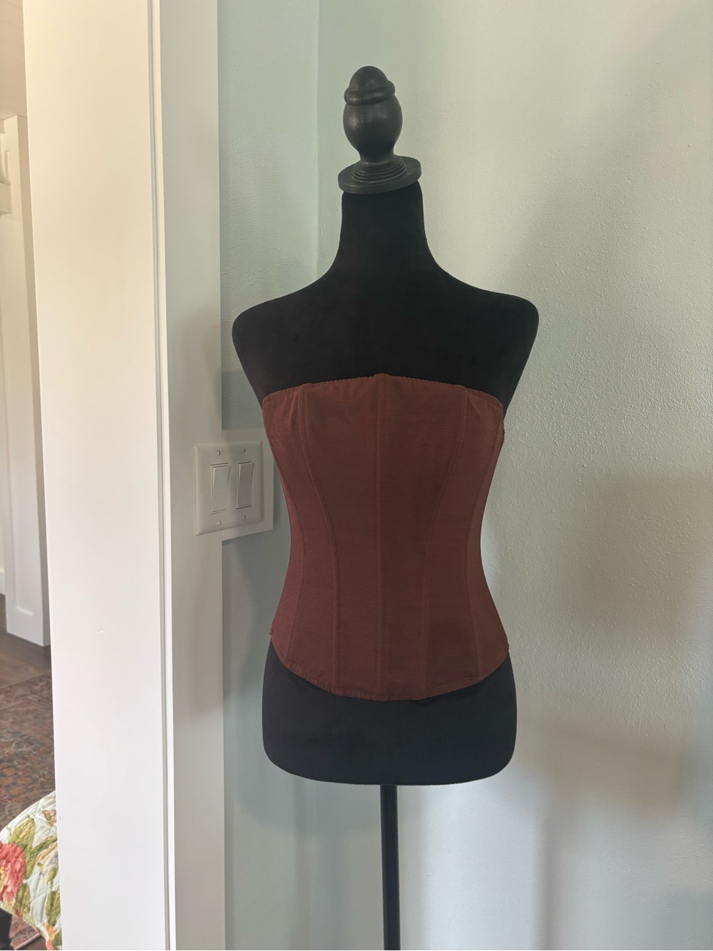 Strapless Rust Brown Corset Top size small